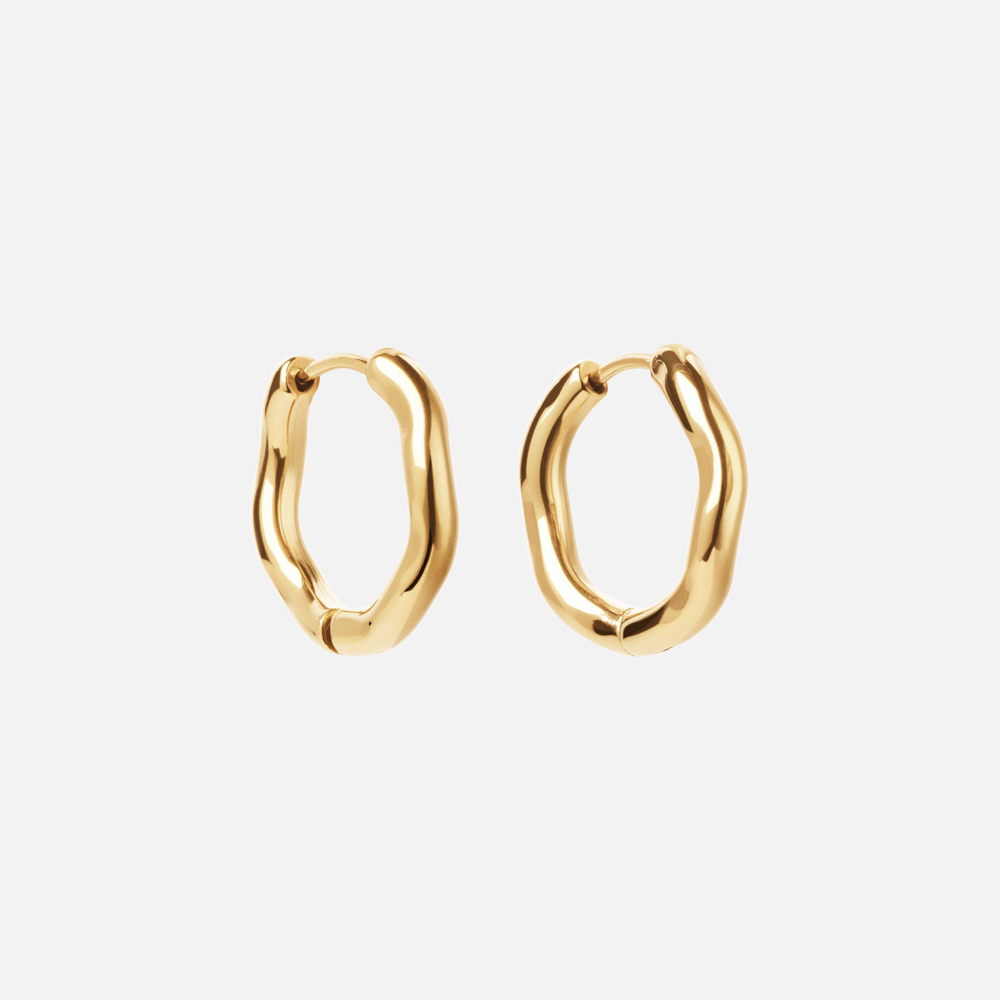 Wavy Hoops 18k Guldbelagt 20mm - Josephine Nord Øreringe