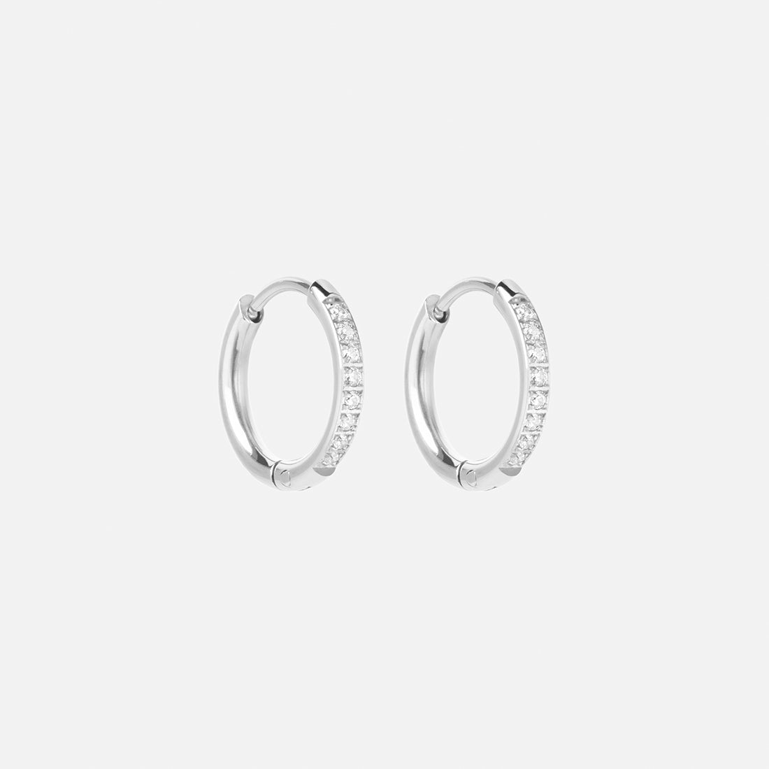 Zircon Sølvfarvet 14mm - Josephine Nord Øreringe