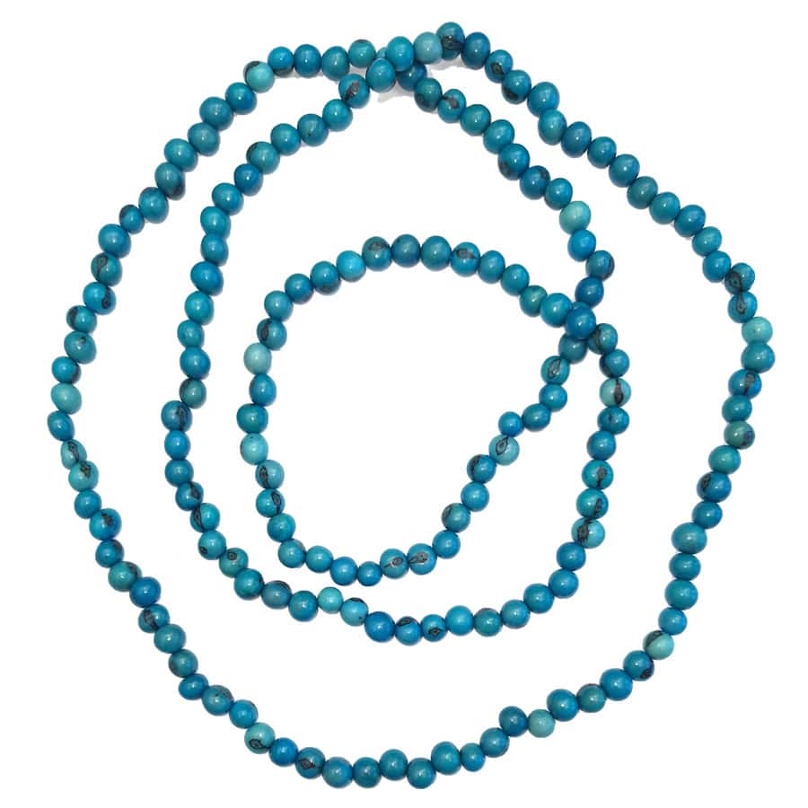 Lang Turkis Acai Perlehalskæde - Halskæder