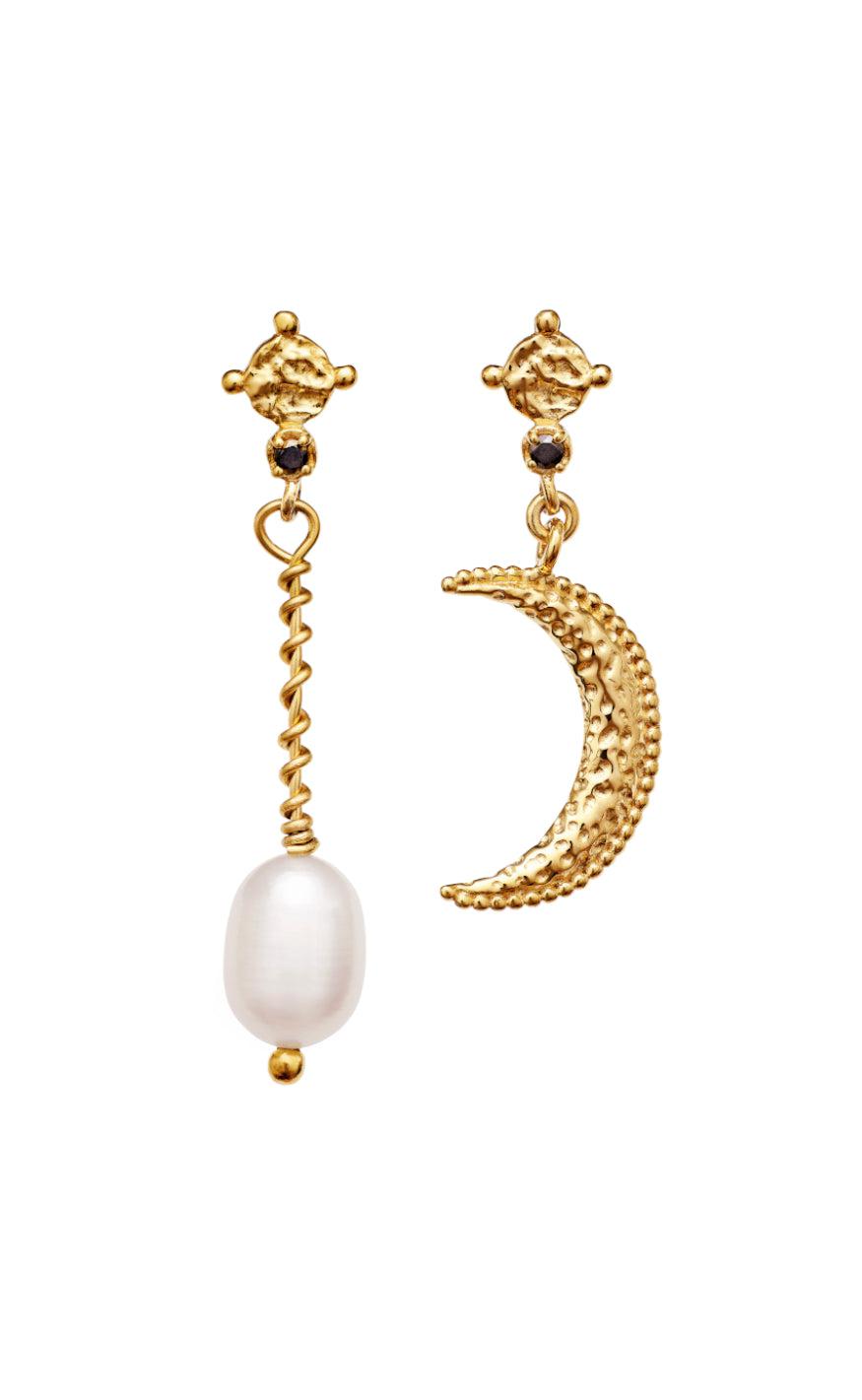 Guld Maanesten Nyla Gold Colour - Maanesten Øreringe  - 5715336035781