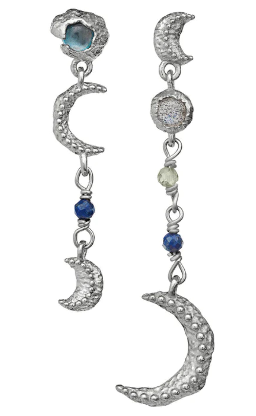 Sølv Maanesten Pheobe Silver Colour - Maanesten Øreringe  - 5715336122832