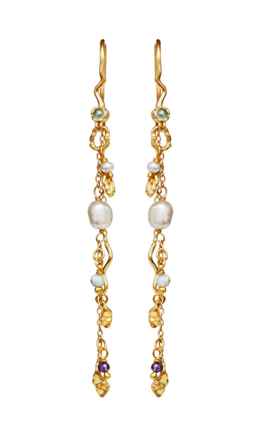 Guld Maanesten Poppy Gold Colour - Maanesten Øreringe  - 5715336038508