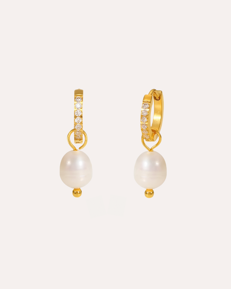 Pearl Drop Earrings Forgyldt - Khaai Studio Øreringe