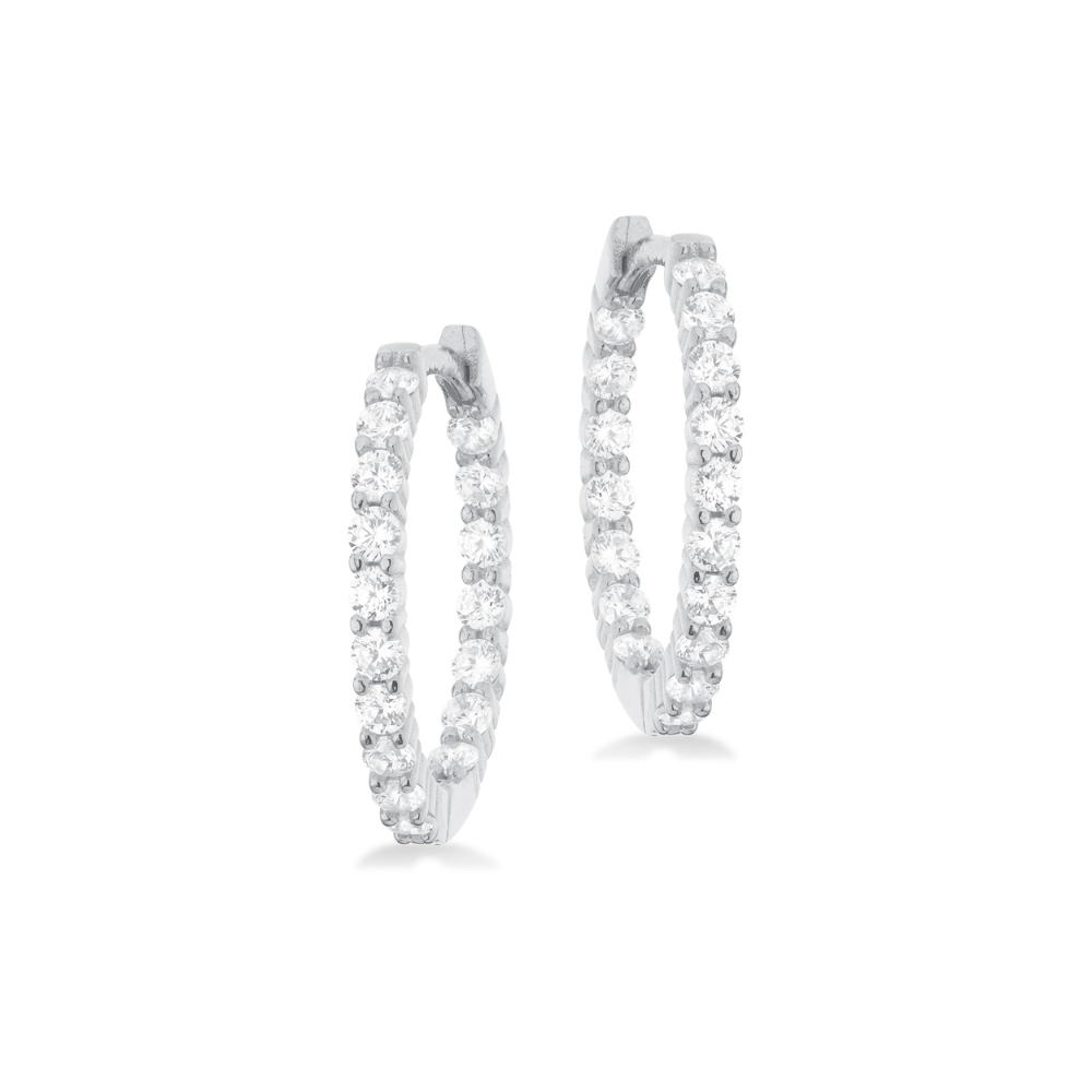 Scrouples Soho Sølv Clip Creoler Med Zirkonia 164792 - Scrouples Øreringe