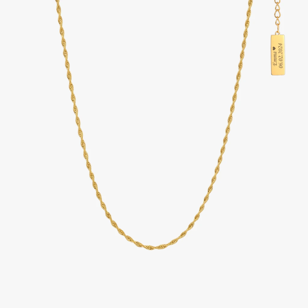 Tynd Reb Halskæde Med Gravering Jewelries - Halskæder