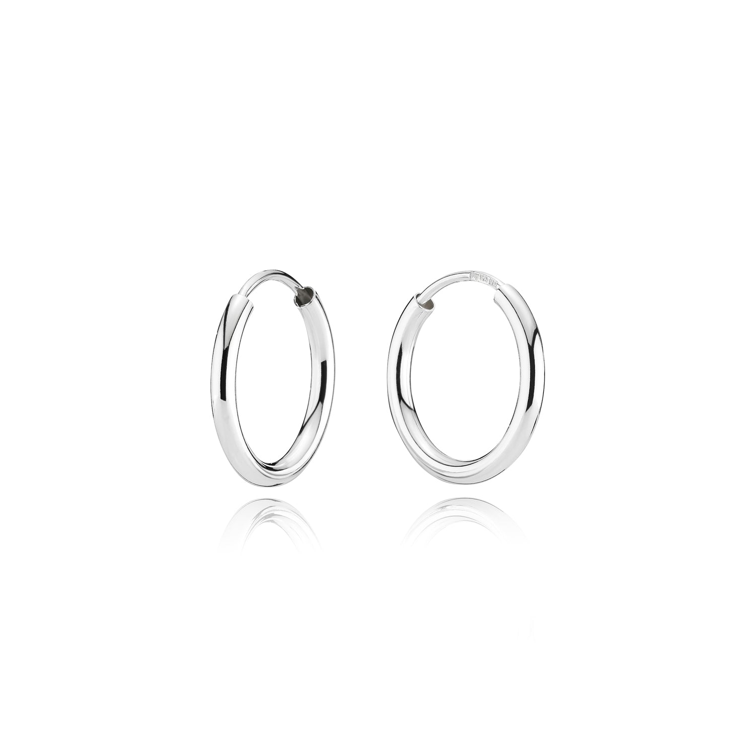 Bnh Klassiske Sølv Creoler Med Vridlås - Bnh Øreringe