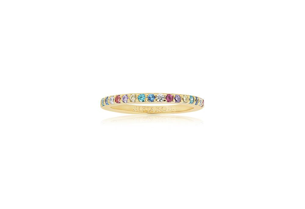 Sif Jakobs Corte Ring Forgyldt Med Multifarvede Sten R10811 Xczyg - Sif Jakobs Fingerringe  - 1233690080260