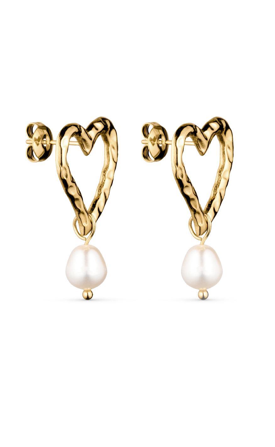 Guld Colour Smykkeli Copenhagen Bella Heart Gold Colour - Øreringe  - 98175305