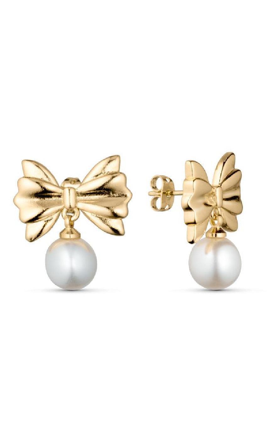 Guld Colour Smykkeli Copenhagen Christina Bow Gold Colour - Øreringe  - 32415349