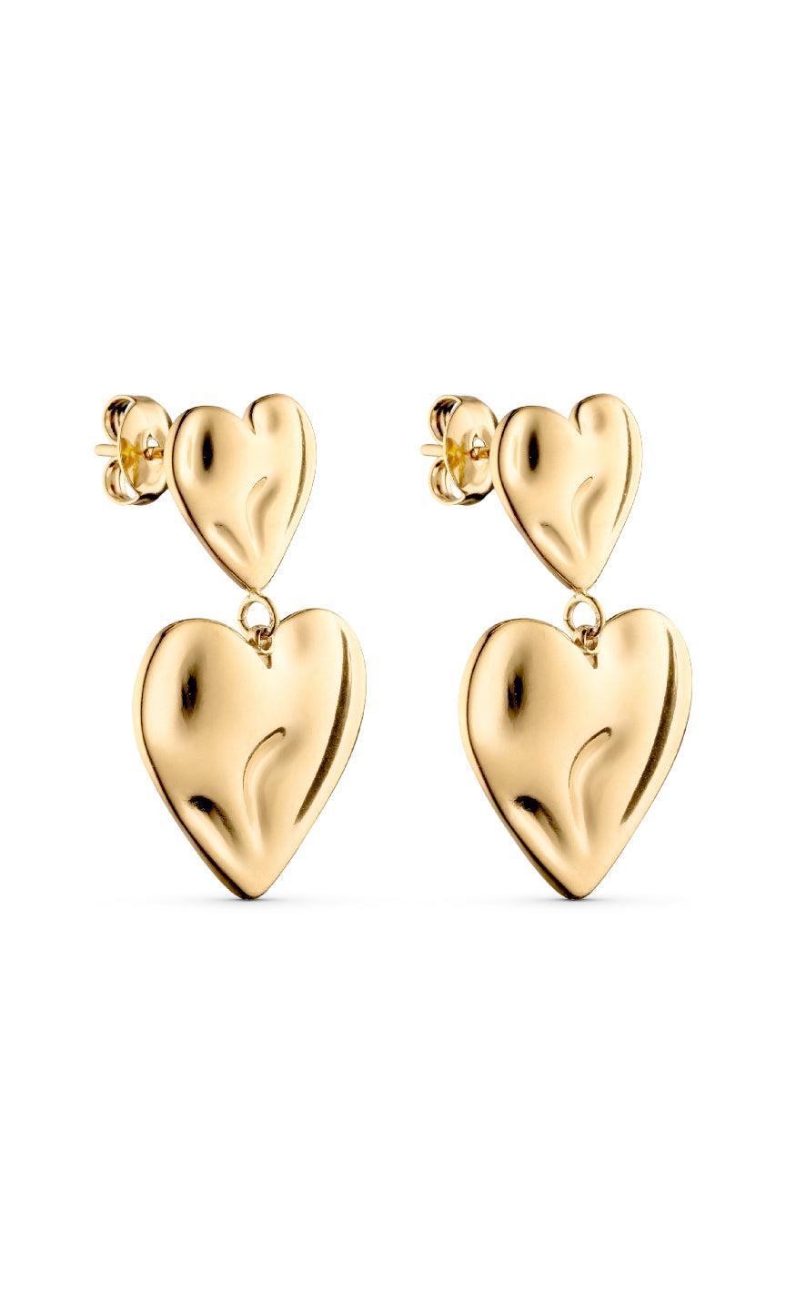Smykkeli Copenhagen Odessa Heart Gold Colour - Øreringe  - 84151625