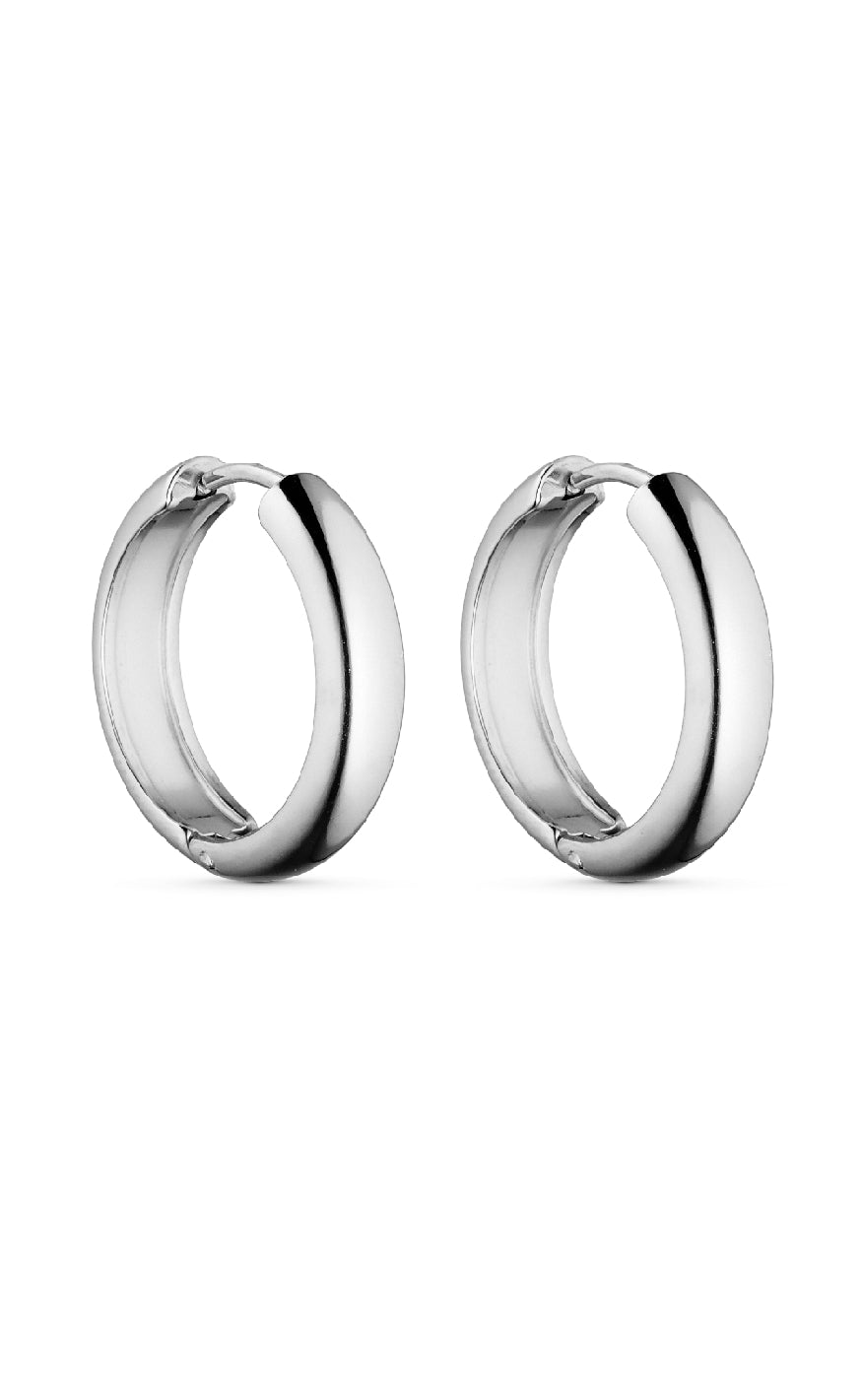 Sølv Colour Smykkeli Copenhagen Plain Chunky Hoops Silver Colour - Øreringe  - 22600821