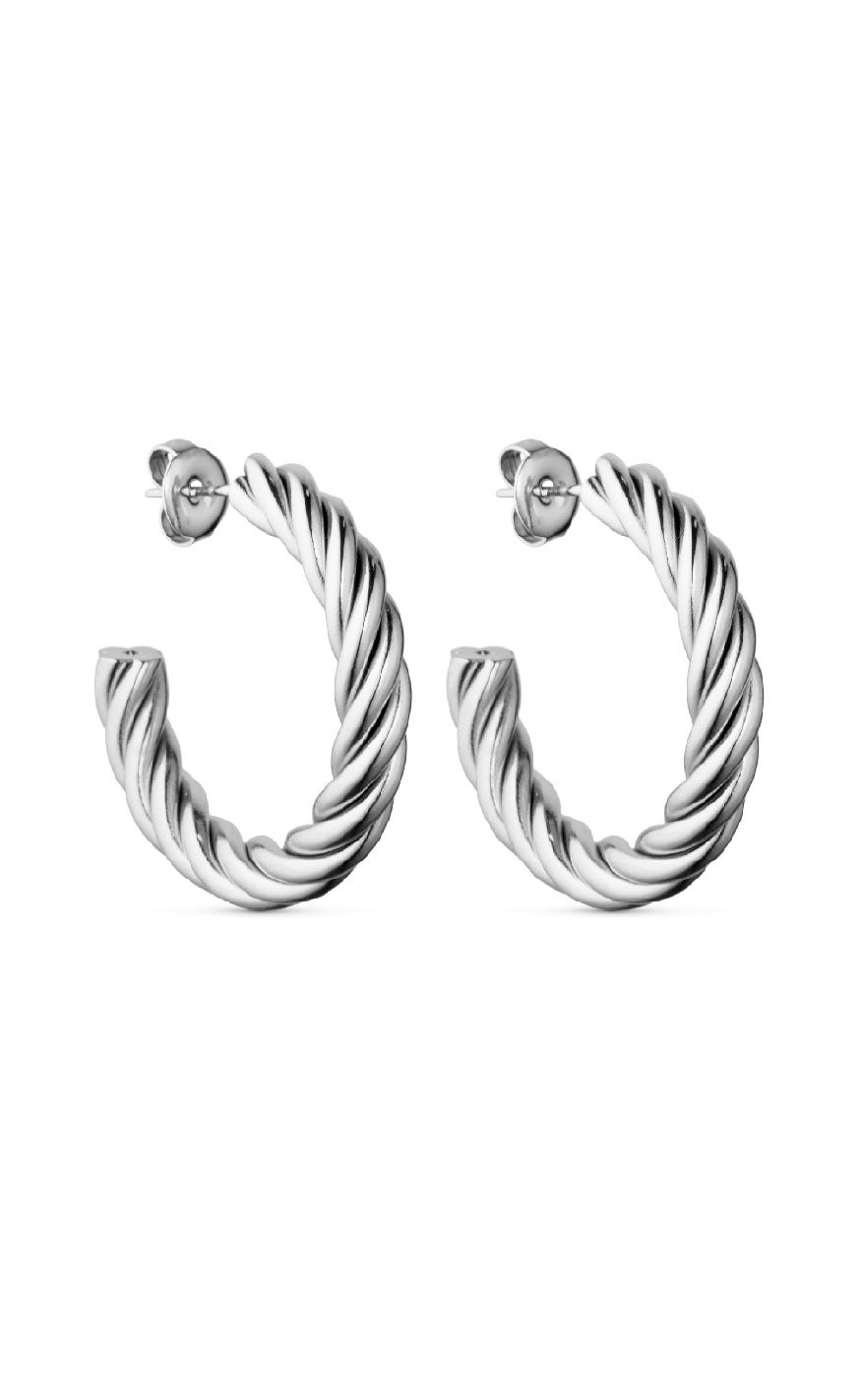 Sølv Smykkeli Copenhagen Taiwan Twisted Hoops Silver Colour - Øreringe  - 26311241