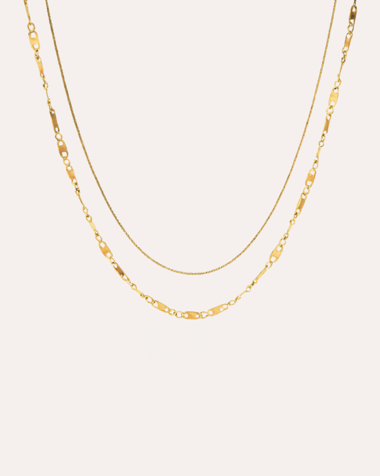 Twin Layer Necklace Forgyldt - Khaai Studio Halskæder