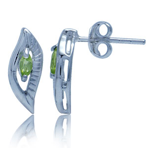 Ørestikker Med Peridot 13x5mm Par - Øreringe