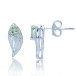 Ørestikker Med Peridot 12x5mm Par - Øreringe