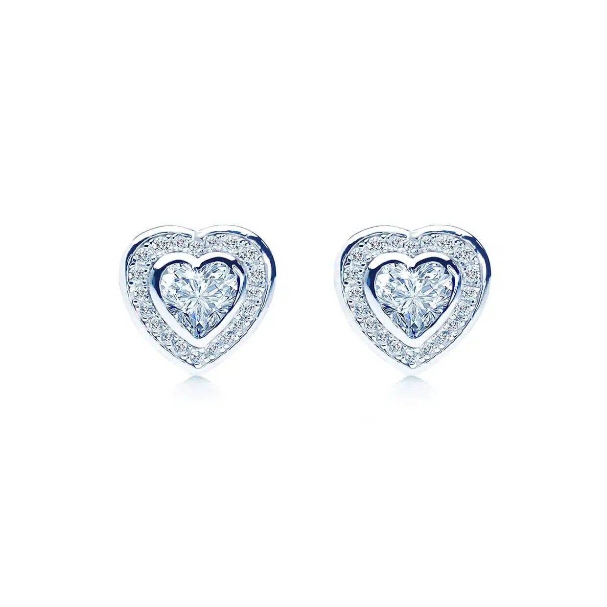 Loving Bezel Heart øreringe - Abelstedt Øreringe