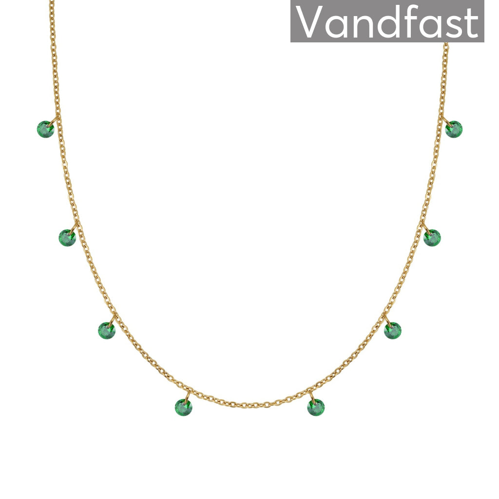 Grøn Annebrauner Classy Green Halskæde 18k Guldbelagt - Cab Halskæder  - 2000566981797