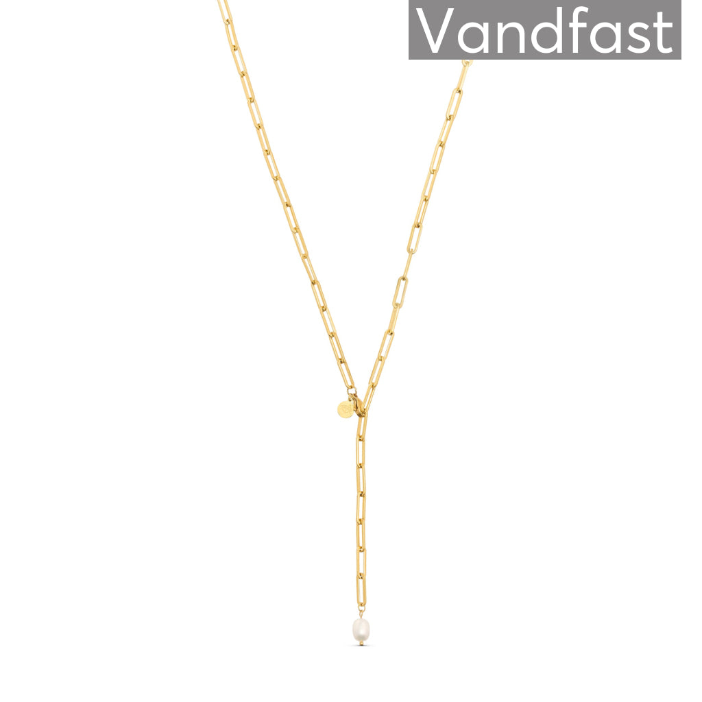 Annebrauner Link Pearl Halskæde 18k Guldbelagt - Cab Halskæder  - 2003564930446