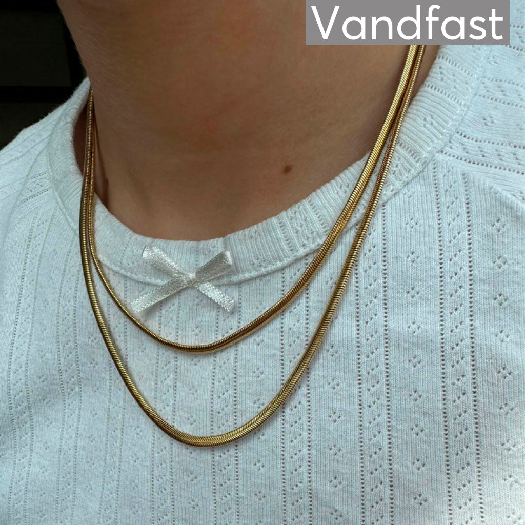 Annebrauner Two Chain Snake Halskæde 18k Guldbelagt - Bella Halskæder  - 2005219735710