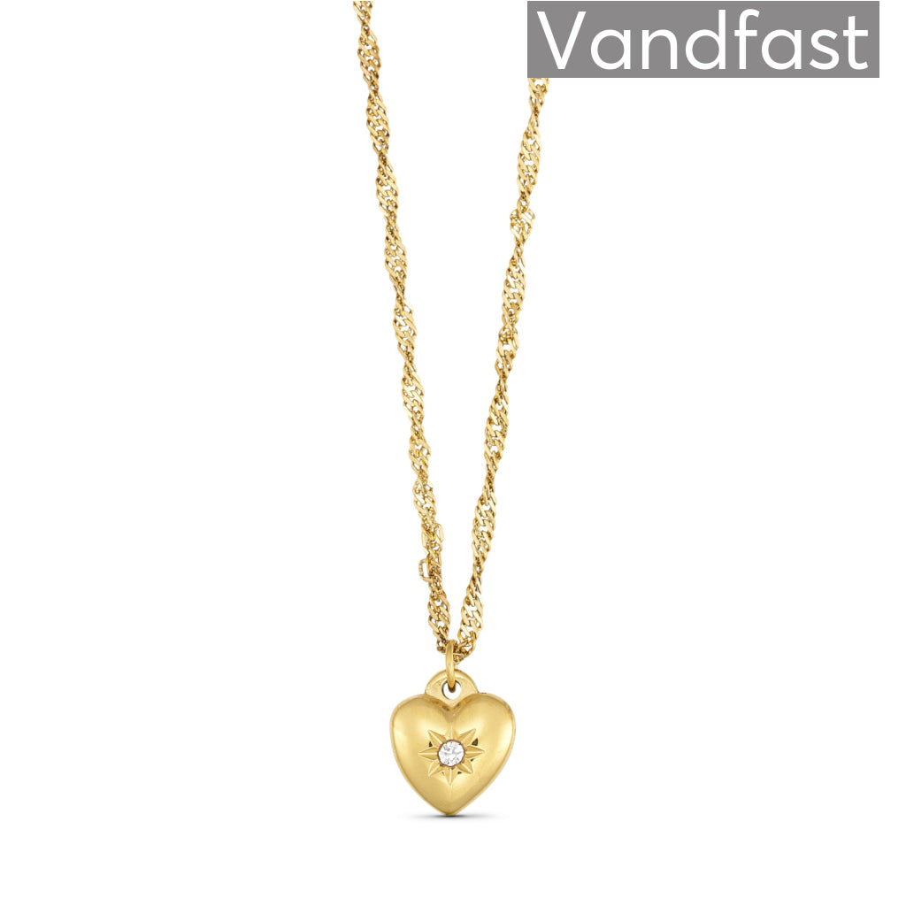 Annebrauner Zirconia Heart Halskæde 18k Guldbelagt - Bella Halskæder  - 2008198541471