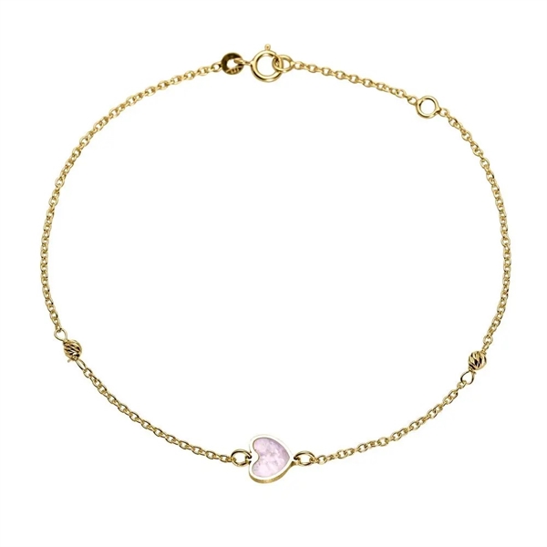 Armbånd Guld Med Hjerte Perlemor - Armbånd