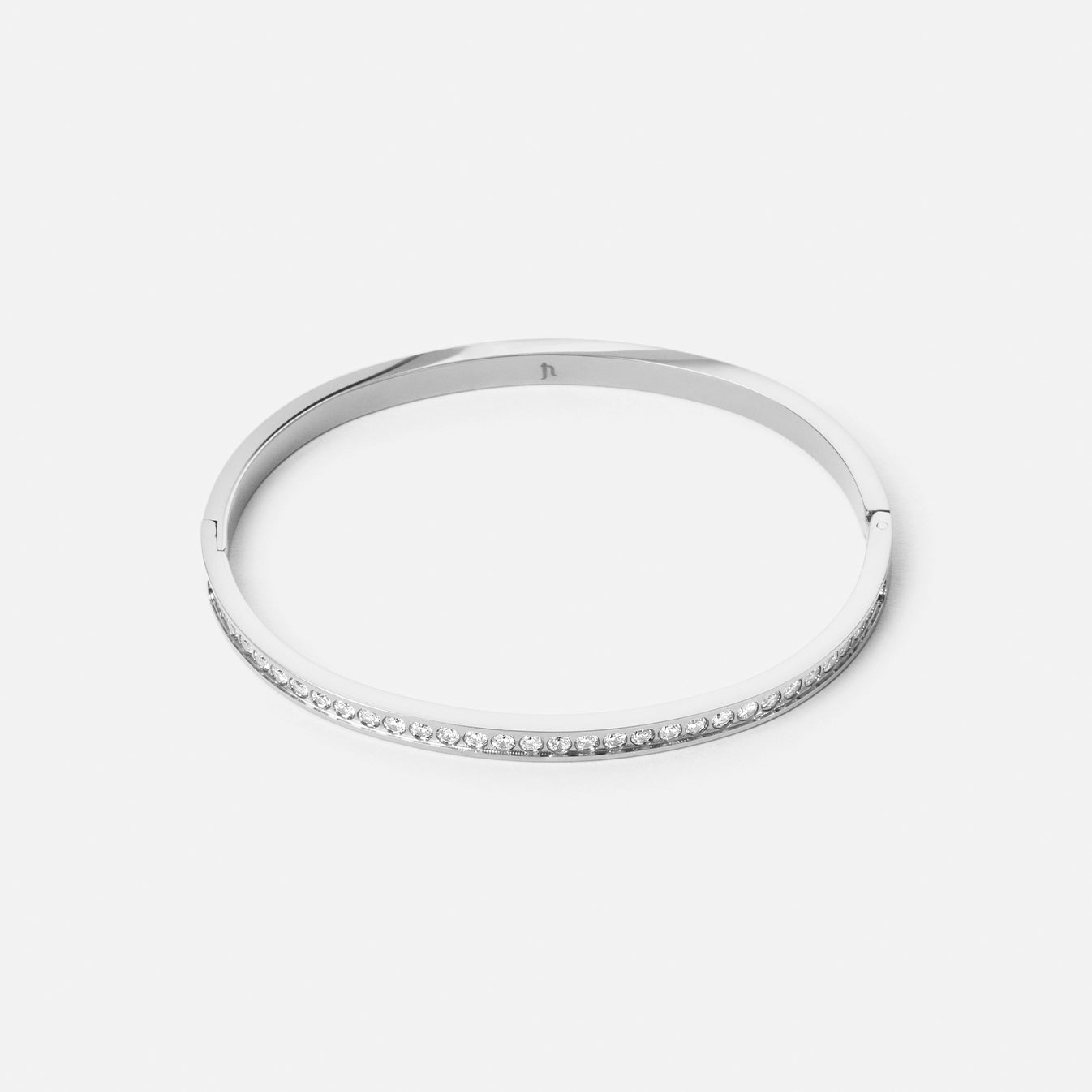 Zircon Bangle Sølvfarvet 4mm - Josephine Nord Armbånd