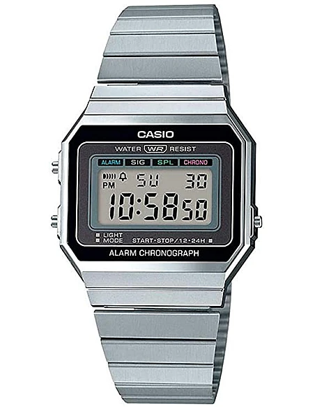 Casio A700we 1aef Vintage Retro Digital Armbåndsur Sølv - Casio Armbånd  - 4549526221774