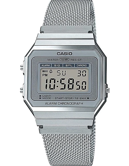 Casio A700wem 7aef Retro Digital Armbåndsur Sølv - Casio Armbånd  - 4549526221811