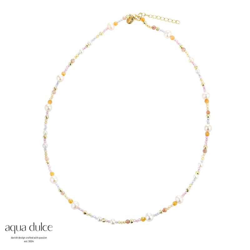 Pastel Love Necklace Golden - Aqua Dulce Halskæder  - 5740013852610
