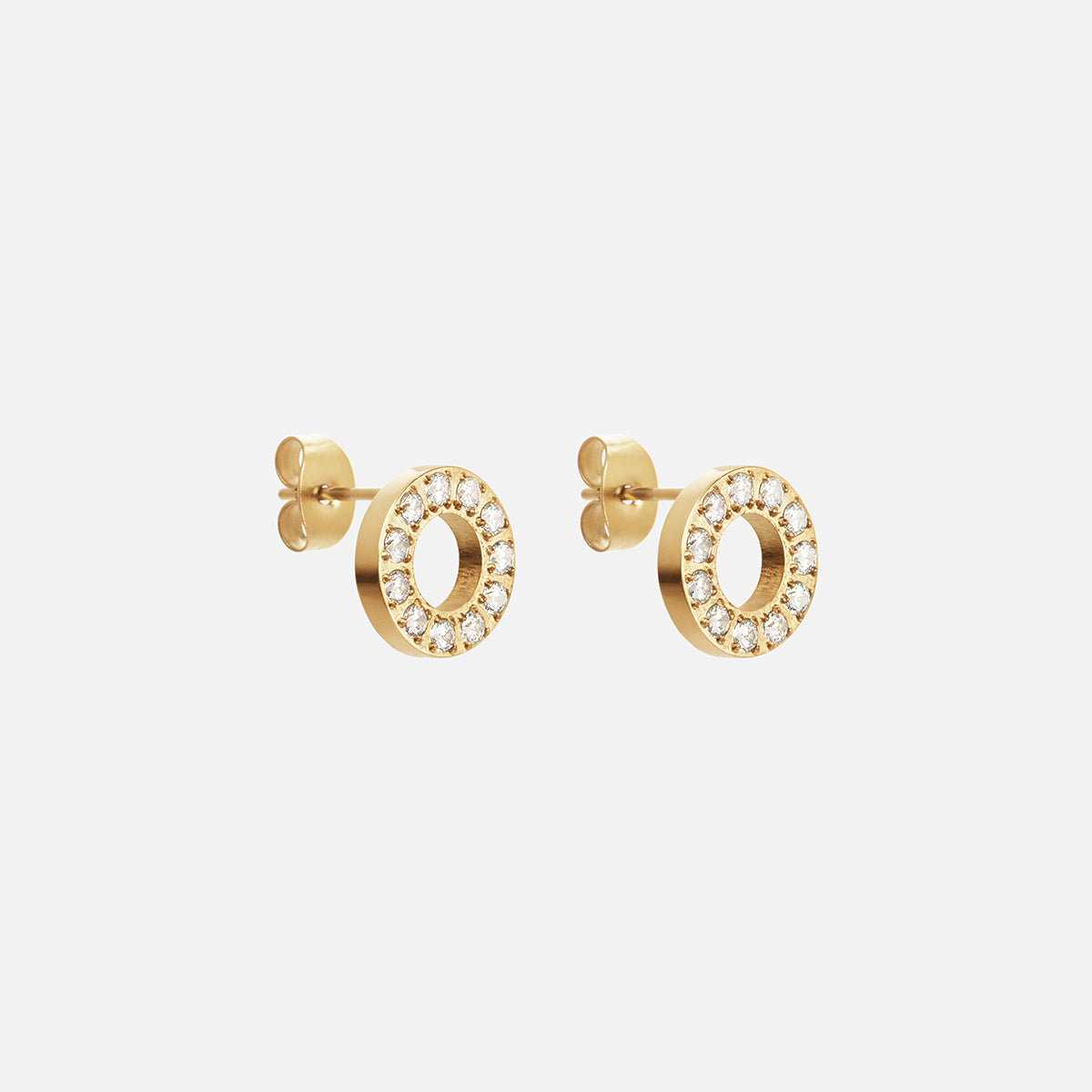 Circle Zirkon 18k Guldbelagt 10mm - Josephine Nord Øreringe