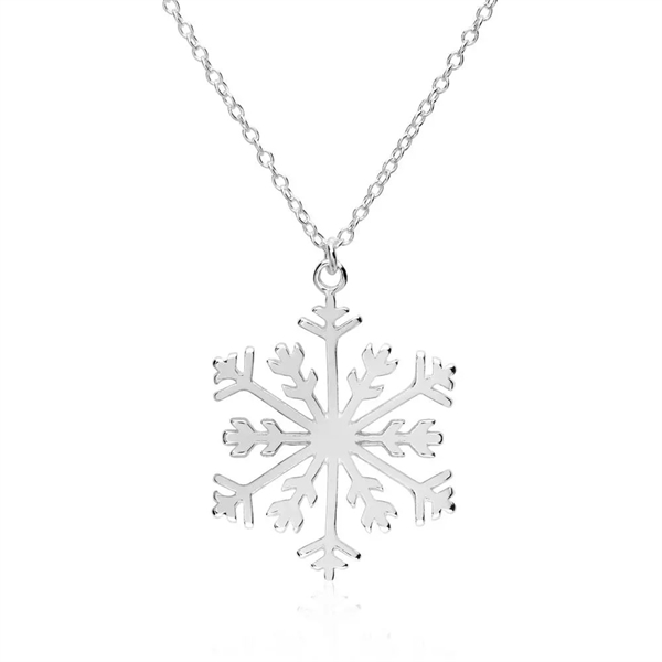 Collier Sterling Sølv Med Snefnug Elegant Tidløst Design - Halskæder