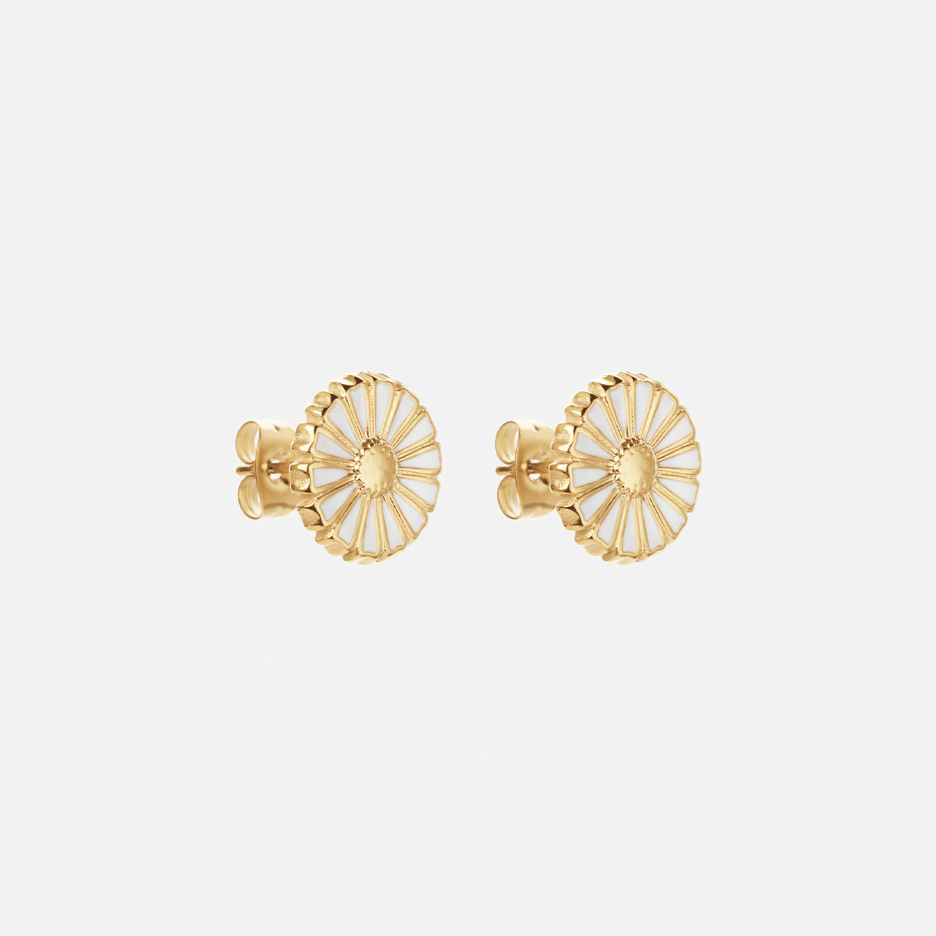 Marguerit 18k Guldbelagt 12mm - Josephine Nord Øreringe