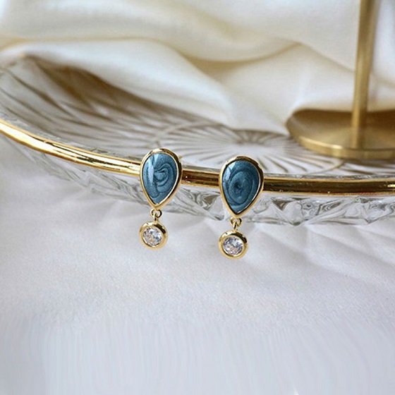 Donnatella øreringe Forgyldt Blue Waterdrop - Donnatella Øreringe