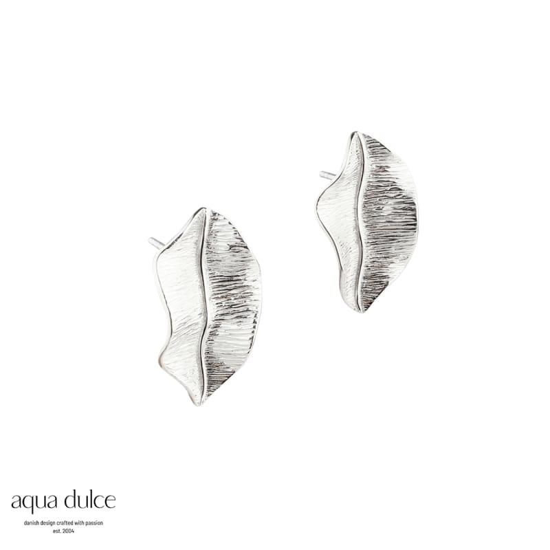 Cherry Leaf Big Earstud Silver - Aqua Dulce Ørestikkere  - 5740013854553