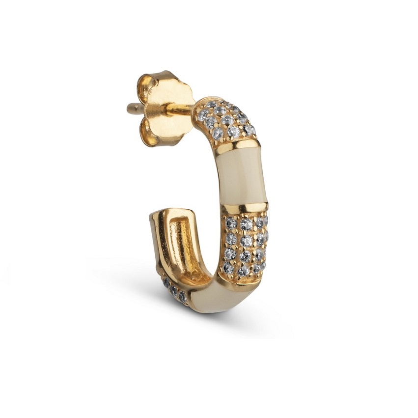 Enamel Oline Beige øreringe E300g Stk - Øreringe