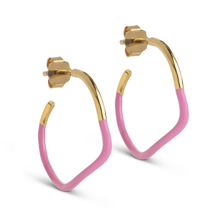 Pink Enamel Sway øreringe E315g - Øreringe