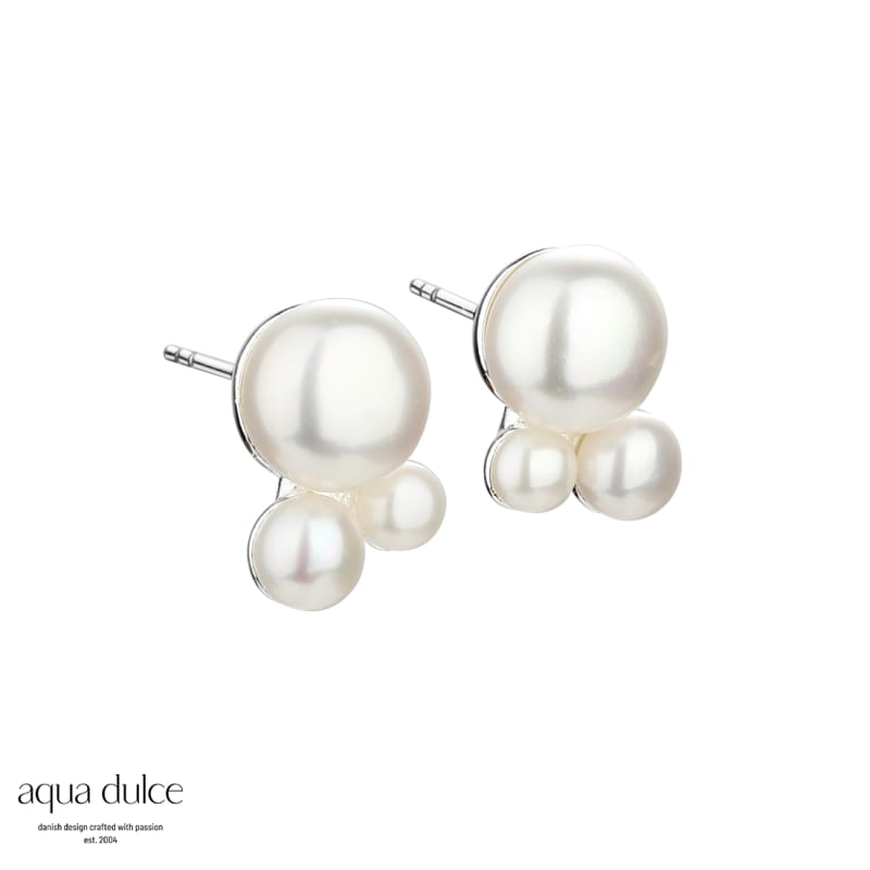 Short Bobbly Earstud Silver - Aqua Dulce Ørestikkere  - 5740013849566