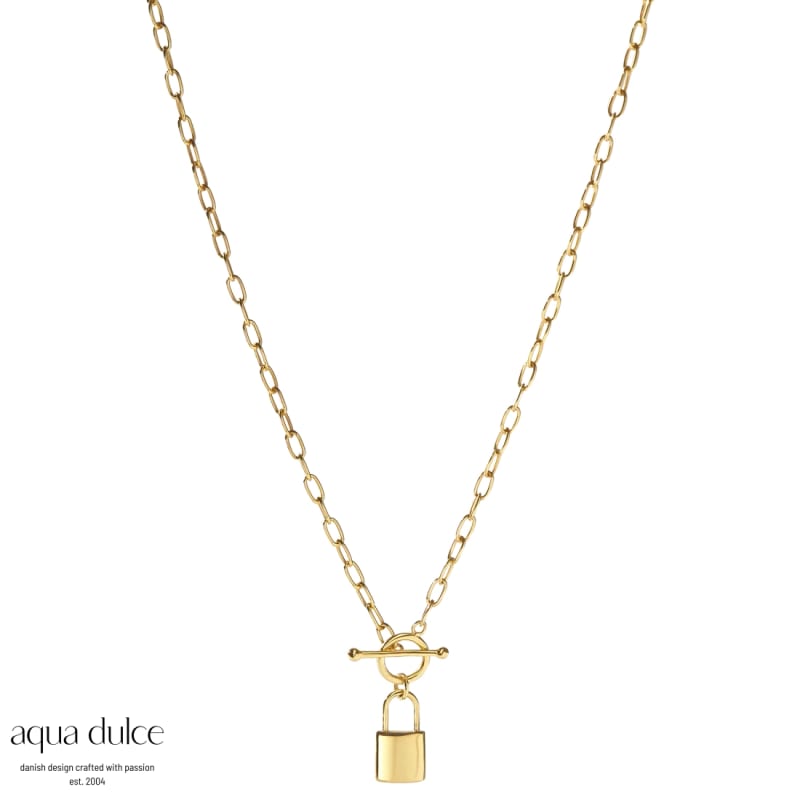 Lock Love Necklace Golden - Aqua Dulce Halskæder  - 5740013860448