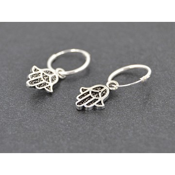 Fatimas Hånd øreringe Creoler Spirituelle Smykker Godkarmashop - Claro Øreringe