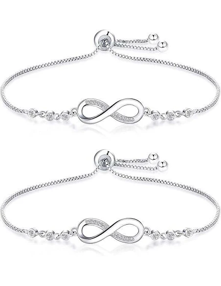 Glitrende Infinity Venskabsarmbånd Sølv - Armbånd