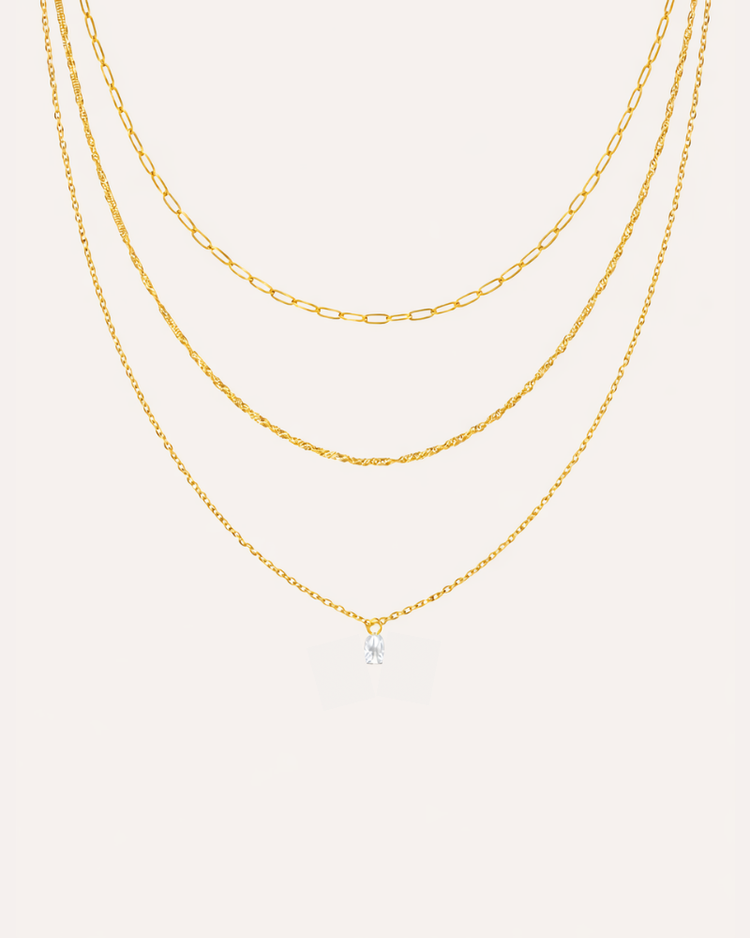 Halo Layer Necklace Forgyldt - Khaai Studio Øreringe