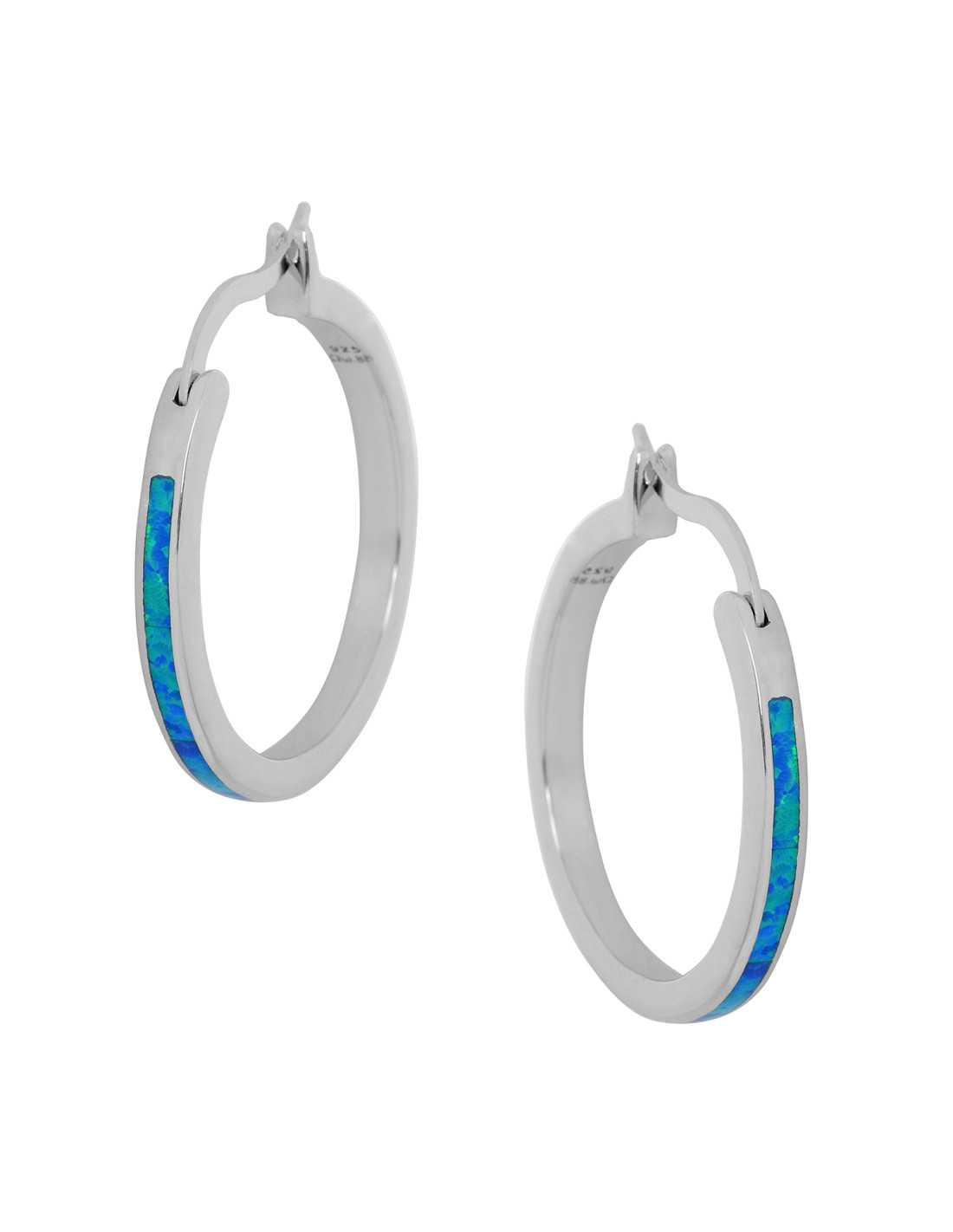 Kreta Chania Opal øreringe Med 925 Sterling Sølv & Rhodium Belægning - Opalsmykker.dk Øreringe