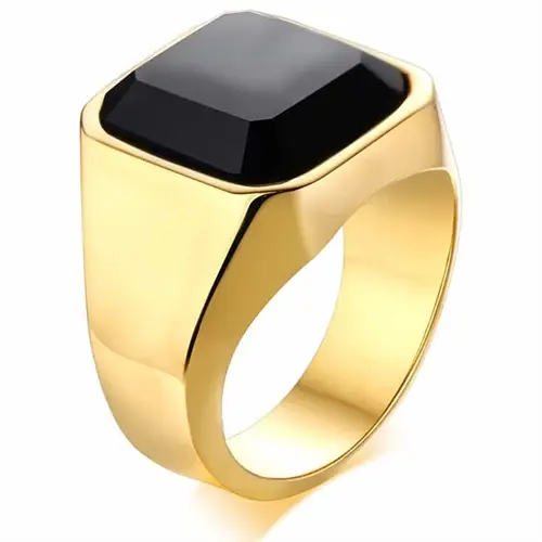 Herre Ring Rock Forgyldt Rustfri Stål - Fingerringe