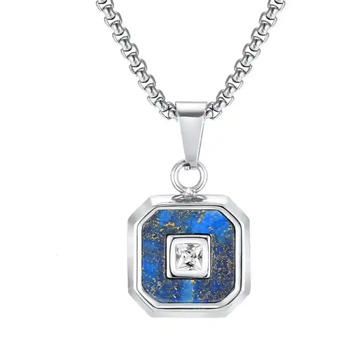 Neck Steel Blue Halssmykke Med Sten - Halskæder