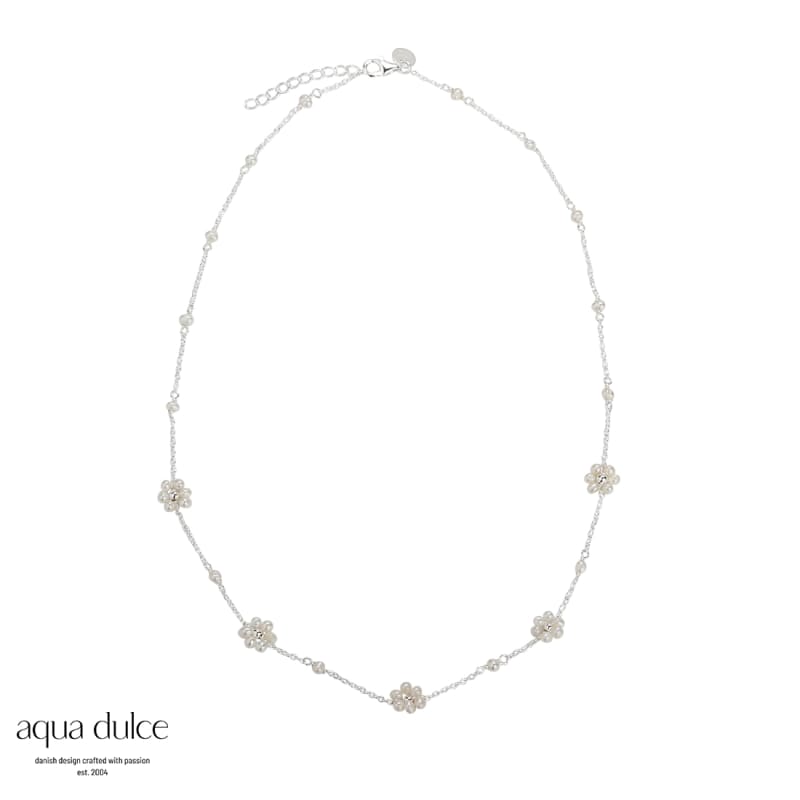 Daisy Pearl Necklace Silver - Aqua Dulce Halskæder  - 5740013850180