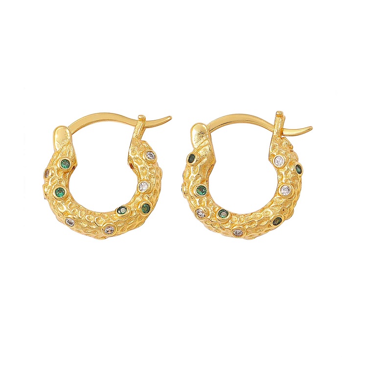 Grøn Hultquist Celeste Green Hoops S08488 - Hultquist Øreringe