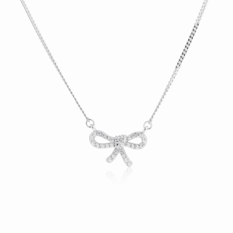 Bow Tie Necklace Silver - Aqua Dulce Halskæder  - 5740013859039