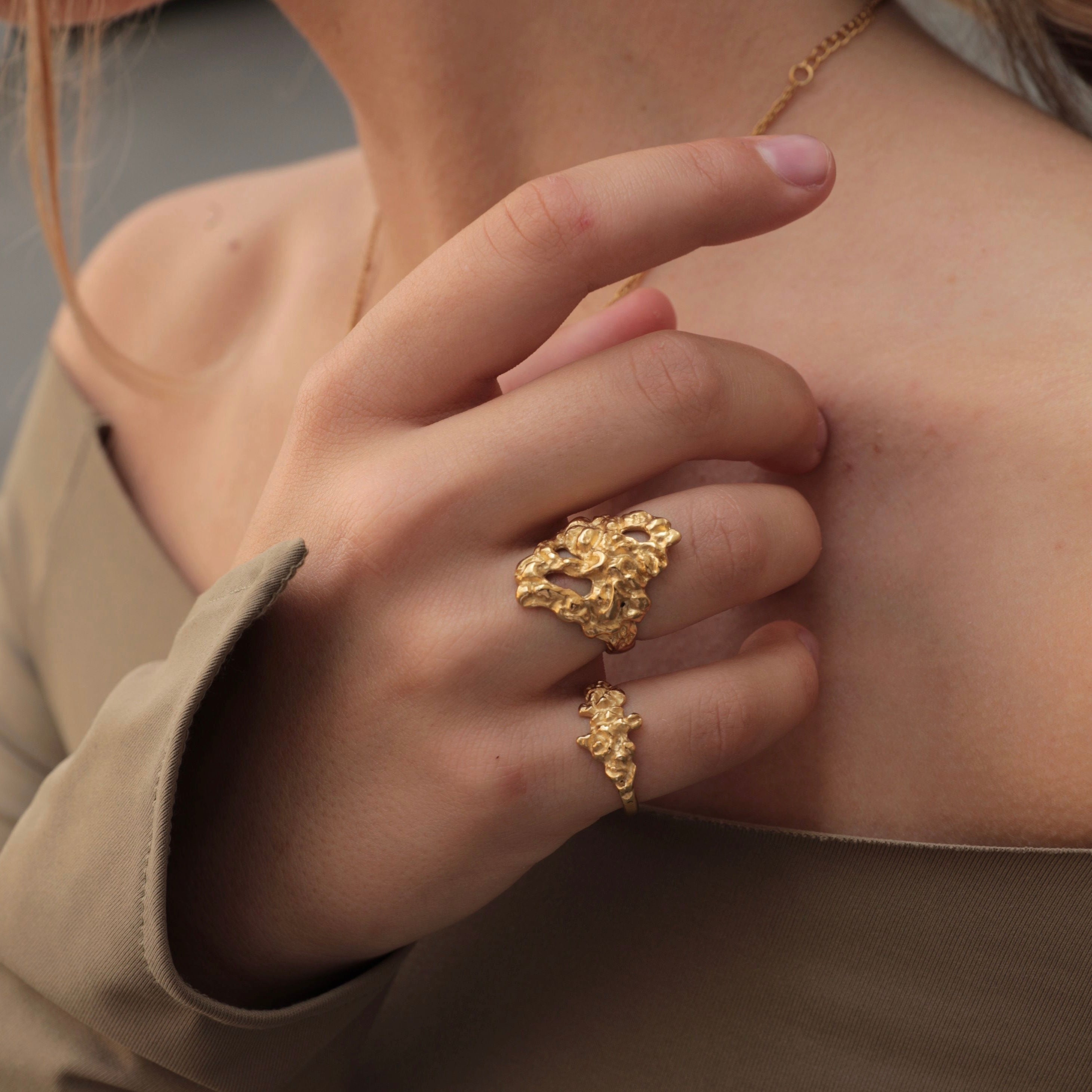 Guld Xenia Ring Sæt - Sistie 2nd Fingerringe