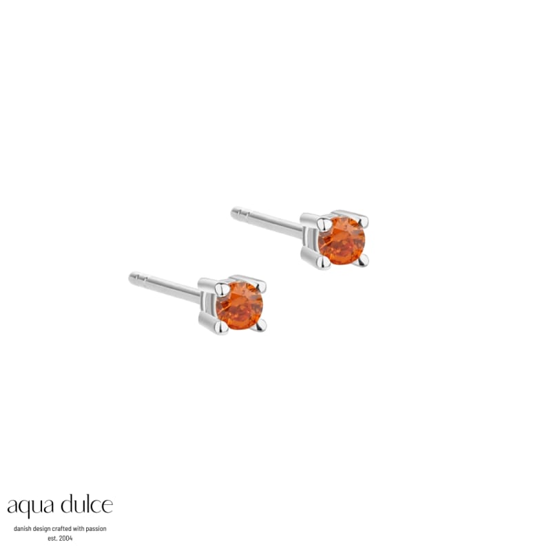 Mini Kaya Orange Earstud Silver - Aqua Dulce Ørestikkere  - 5740013853976