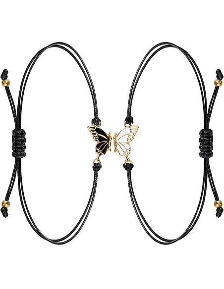 Klassisk Charmerende Bff Armbånd Med Sommerfugl Guld - Armbånd